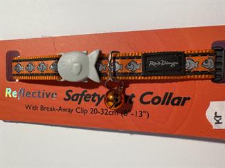 Red Dingo - Smart reflekshalsbånd til katte ORANGE M/FISK