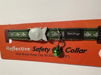 Red Dingo - Smart reflekshalsbånd til katte GRØN M/FISK